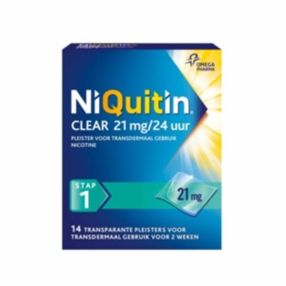 NIQUITIN CLEAR NICOTINEPLEISTERS 21 MG STAP 1 14 ST
